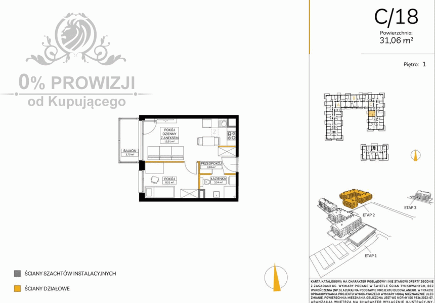 Mieszkanie 2 pokojowe z balkonem w pięknej zielonej okolicy miniaturka 19