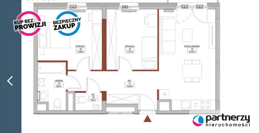 Gdańsk Śródmieście, 1 287 680 zł, 64.49 m2, z parkingiem podziemnym miniaturka 7