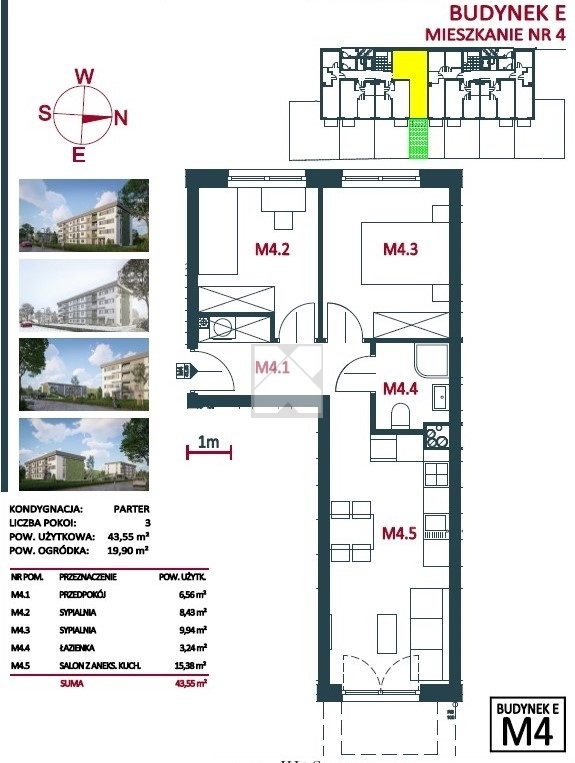 Branice nowe mieszkanie 3 pokojowe 43,55 m2 miniaturka 6