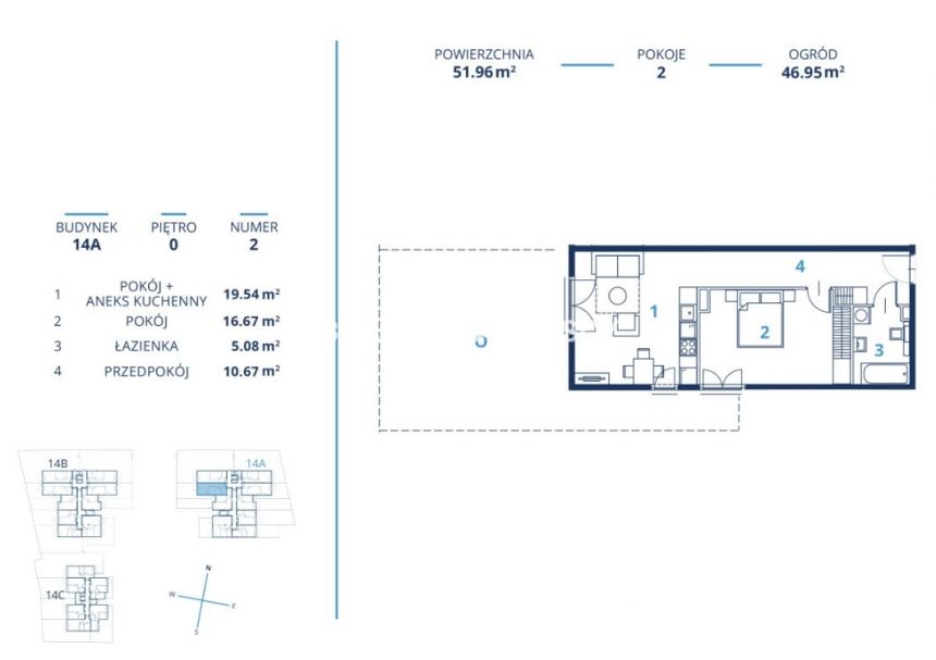 51m2  2pok+ ogródek (klucze) Ruczaj 0% miniaturka 9