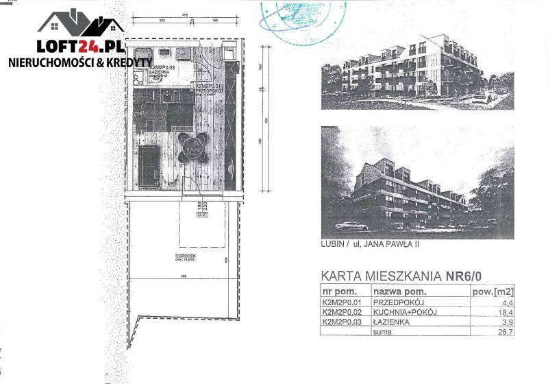 Lubin Osiedle Polne, 249 000 zł, 26.74 m2, 2 pokojowe miniaturka 3