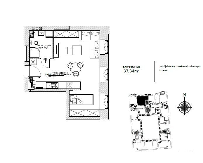 Łódź Śródmieście, 449 000 zł, 37.34 m2, pietro 2 miniaturka 10