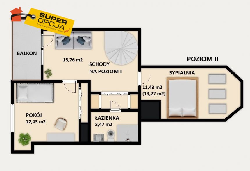 Kraków Ruczaj, 950 000 zł, 78.38 m2, 3 pokojowe miniaturka 12