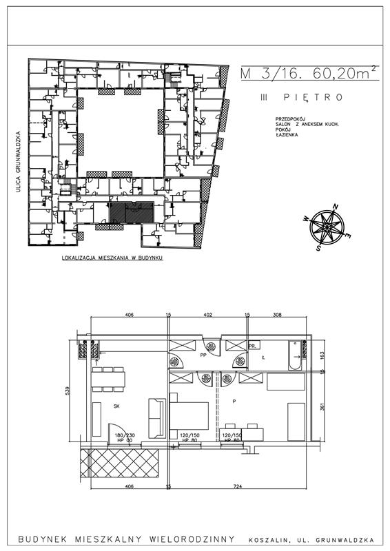 2 (3) pokoje, 70,63 m2 Śródmieście, 1 piętro, Kosz miniaturka 4