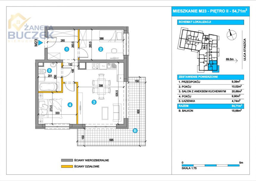 Sochaczew, 519 745 zł, 54.71 m2, z garażem miniaturka 11