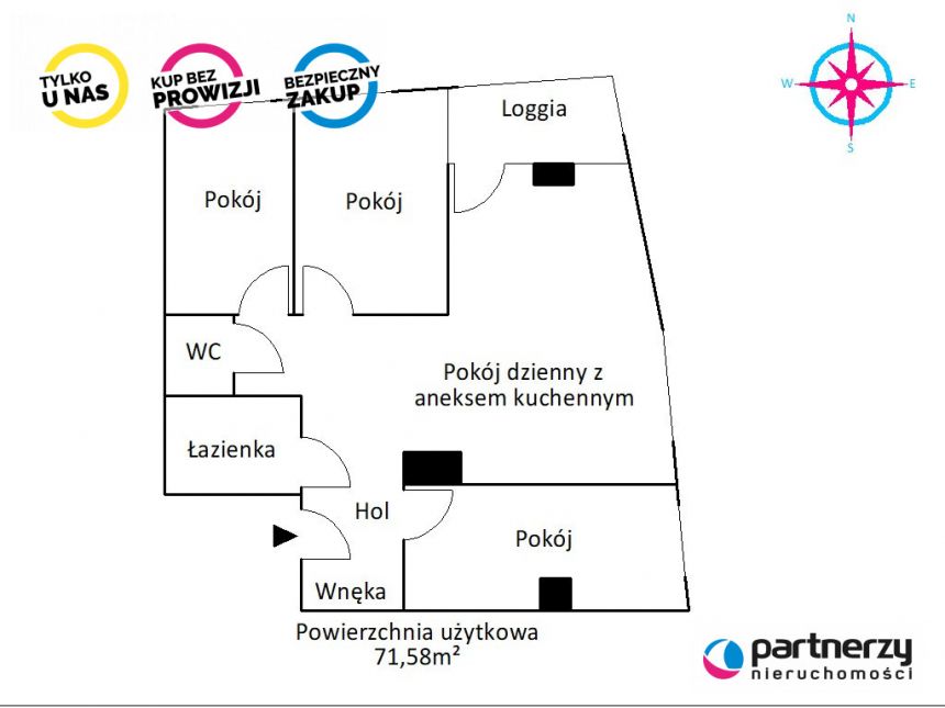 Gdańsk Piecki-Migowo, 999 000 zł, 72 m2, pietro 3/17 miniaturka 16