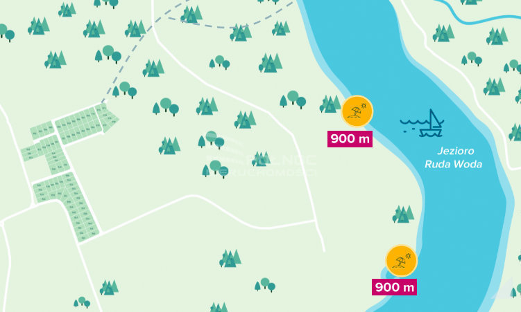 Działka budowlana, 900m2 od jeziora miniaturka 3
