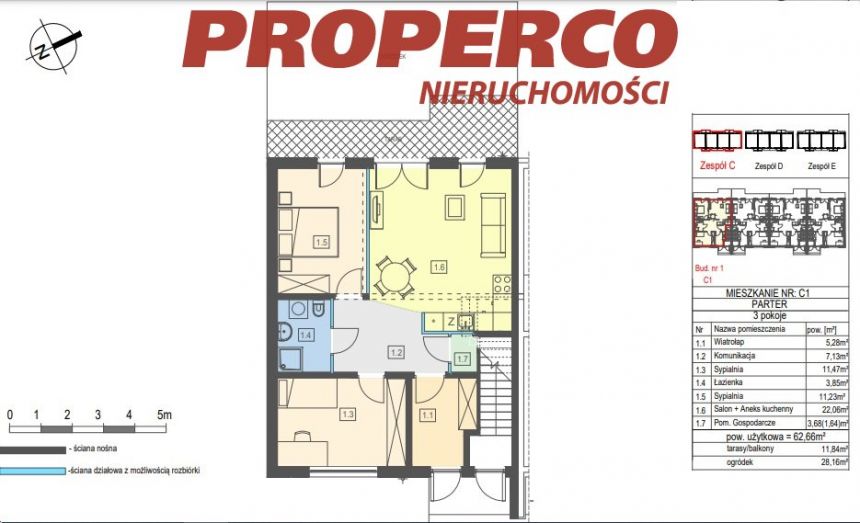 Nowe mieszkanie 3 pok, 62,66m2, KSM, Sandomierska miniaturka 19