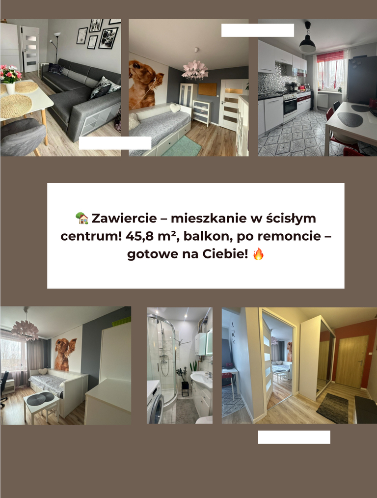 M3 Zawiercie ul. Pomorska 45,8m2, balkon - zdjęcie 1