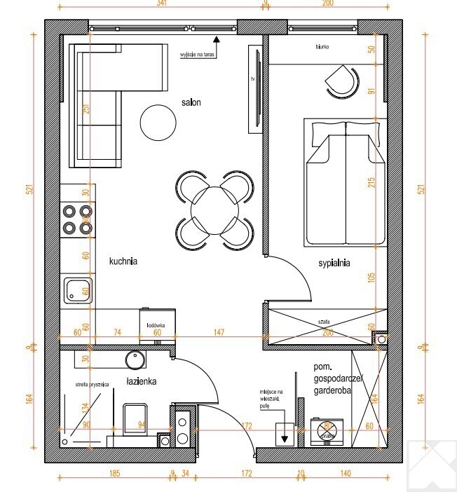 Wyremontowane 2 pokojowe z aneksem, 37 m2 Kraków miniaturka 2