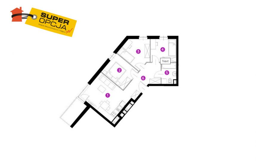 Kraków Podgórze, 1 198 496 zł, 57.02 m2, z loggią miniaturka 2