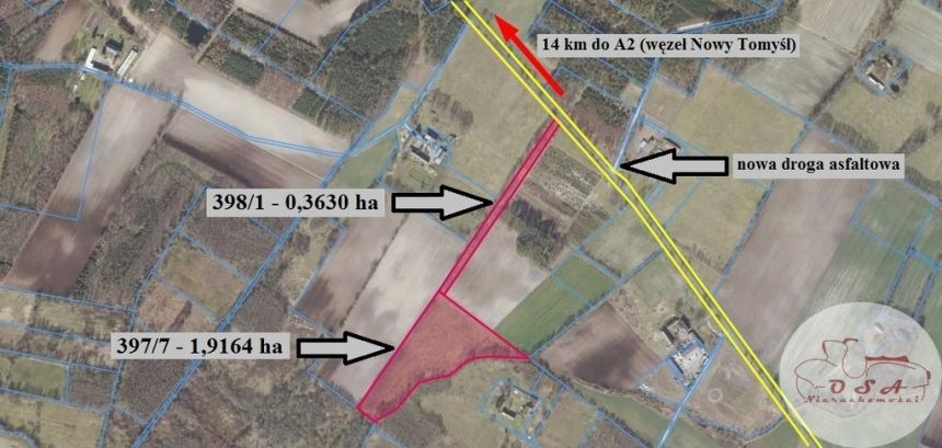 2,3 ha 15 km A2 WZ magazyn farma fotowoltaiczna - zdjęcie 1