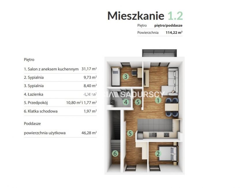 3 pok, 9tys/m2 Śledziejowice koło Krakowa miniaturka 19
