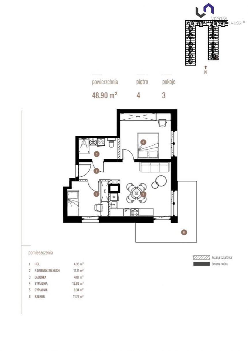 Katowice Dolina Trzech Stawów, 709 050 zł, 48.9 m2, w apartamentowcu miniaturka 2