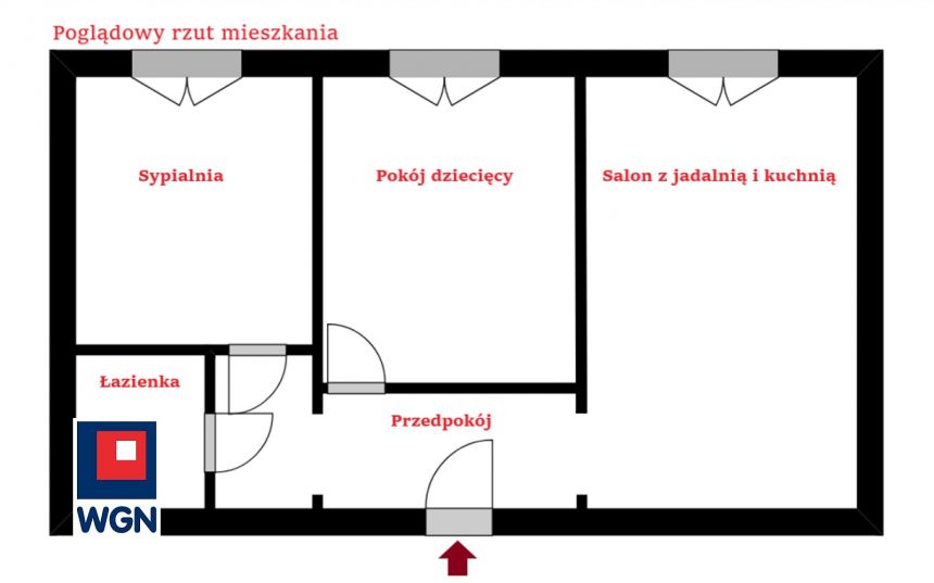 Zawiercie, 370 000 zł, 60 m2, pietro 4 miniaturka 7