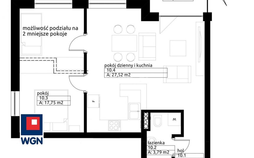 Wieluń, 444 696 zł, 52.94 m2, kuchnia z oknem miniaturka 2