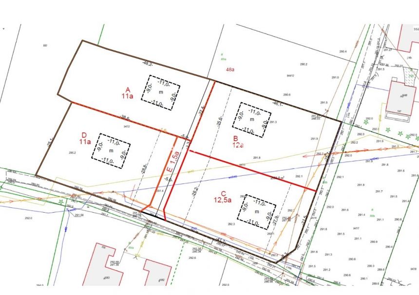 4 działek budowlanych od 11ar do 12,5ar miniaturka 2