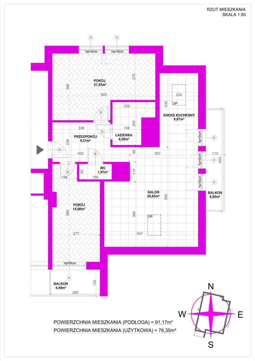 Wieliczka, 870 000 zł, 91.17 m2, pietro 3 miniaturka 21