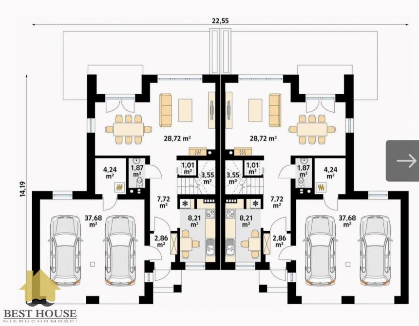1/2 bliźniaka 124m2 z podwójnym garażem miniaturka 3