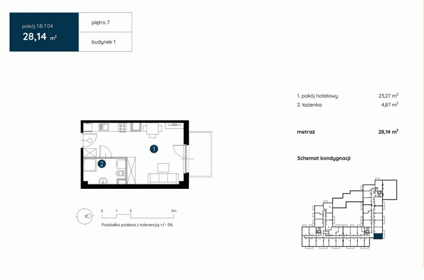 Apartament hotelowy/dla studenta/pod inwestycję/Fabryczna miniaturka 14