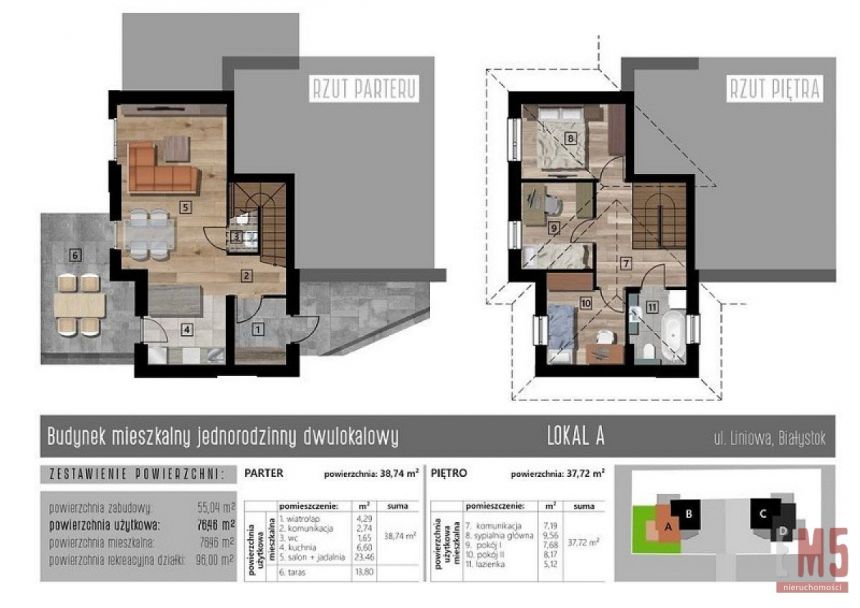 Białystok Dojlidy Górne, 529 000 zł, 75 m2, 5 pokojowe miniaturka 5