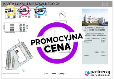 Banino, 386 886 zł, 37.93 m2, z balkonem
