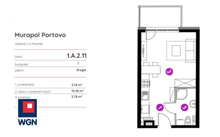 Gdańsk, 371 933 zł, 26.94 m2, oddzielna kuchnia miniaturka 9