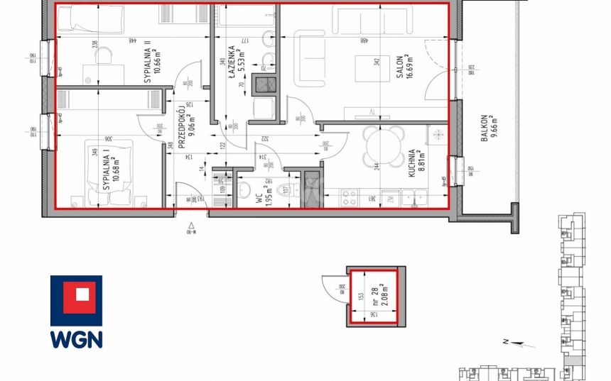 Lublin Felin, 589 434 zł, 63.38 m2, do wykończenia miniaturka 3