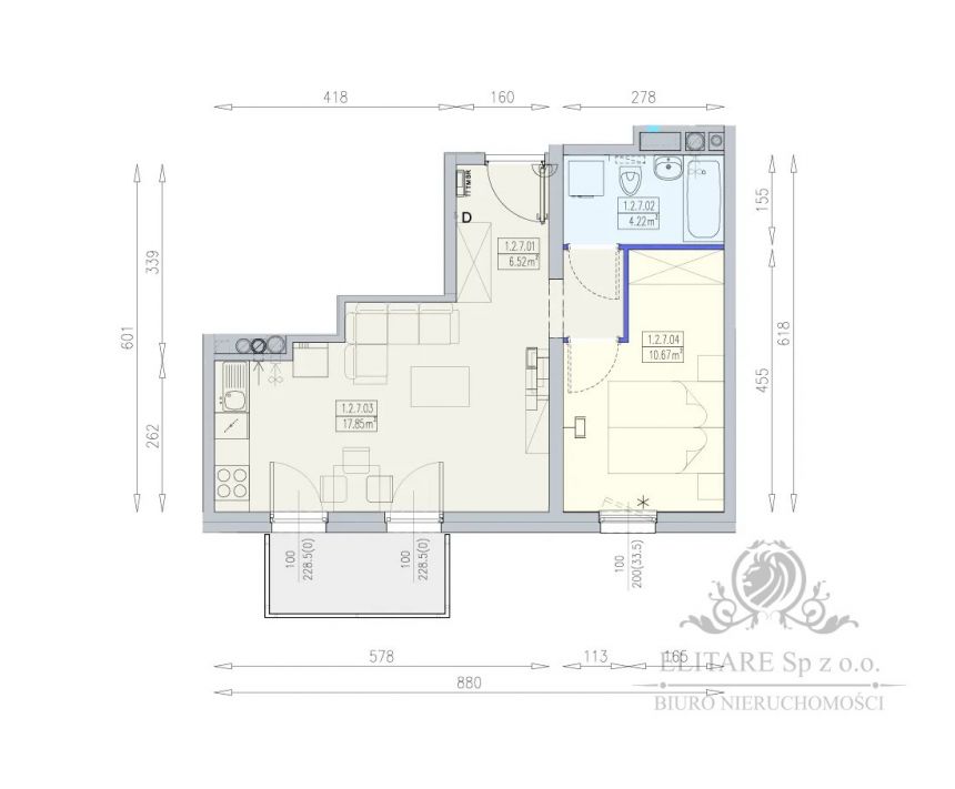 REALIZACJA 04.2026/Mieszkanie 2 pok.39,26m2/ balkon/Krzyki miniaturka 3