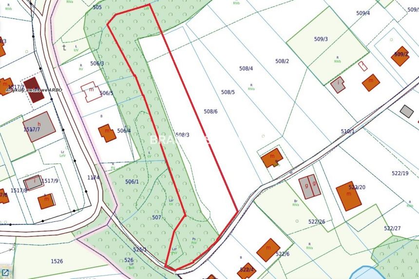 Działka 69,5 ar  bud.-rolna Janowice gm Wieliczka miniaturka 3