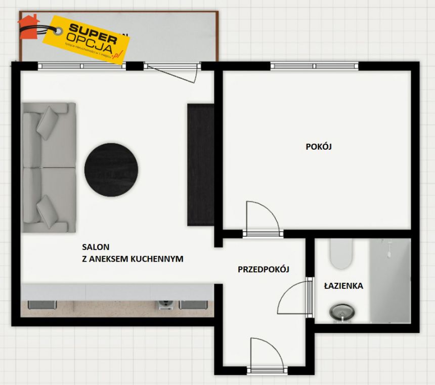 Kraków Nowy Prokocim, 569 000 zł, 32.3 m2, pietro 10 miniaturka 3