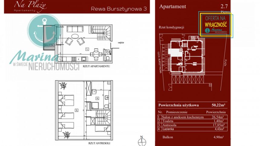 Rewa, 1 500 000 zł, 74 m2, 2 pokojowe miniaturka 8