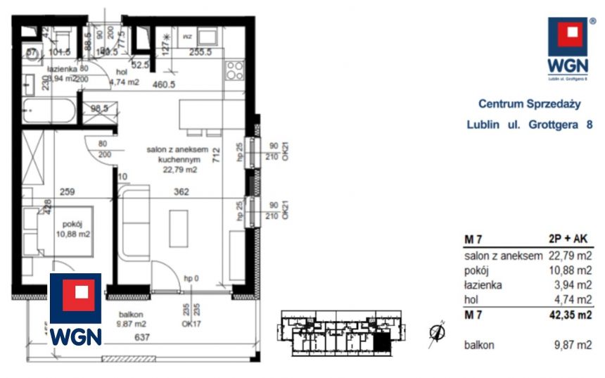 Łęczna, 376 915 zł, 42.35 m2, pietro 2, 8 miniaturka 2