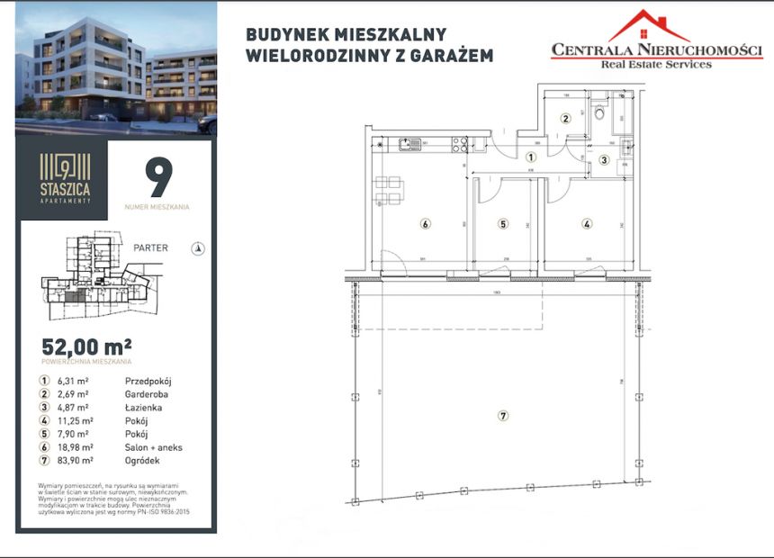 Nowe mieszkanie w centrum Torunia z ogródkiem 84m2 miniaturka 2