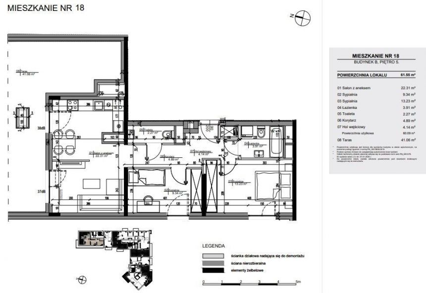 Warszawa Bemowo, 1 107 900 zł, 61.55 m2, pietro 5/5 miniaturka 3