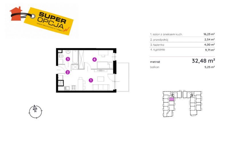 Kraków Podgórze, 734 048 zł, 32.48 m2, 2 pokojowe miniaturka 2