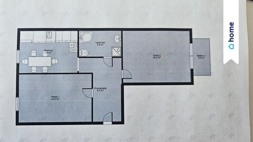 Mieszkanie 59,60 m2 w centrum Rzeszowa 2 pokoje miniaturka 11