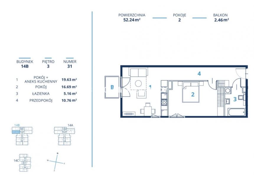 Gotowa inwestycja - metraże od 39 m2, Kraków miniaturka 3