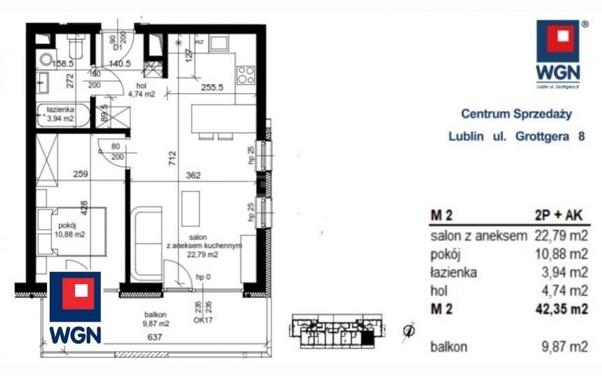 Łęczna, 347 270 zł, 42.35 m2, do wykończenia miniaturka 2