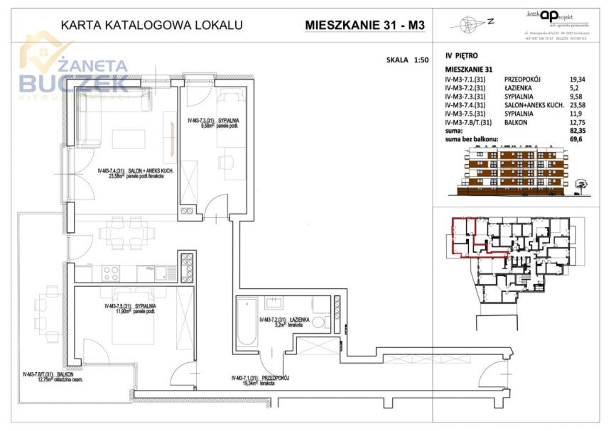 Sochaczew, 522 000 zł, 69.6 m2, M3 miniaturka 10