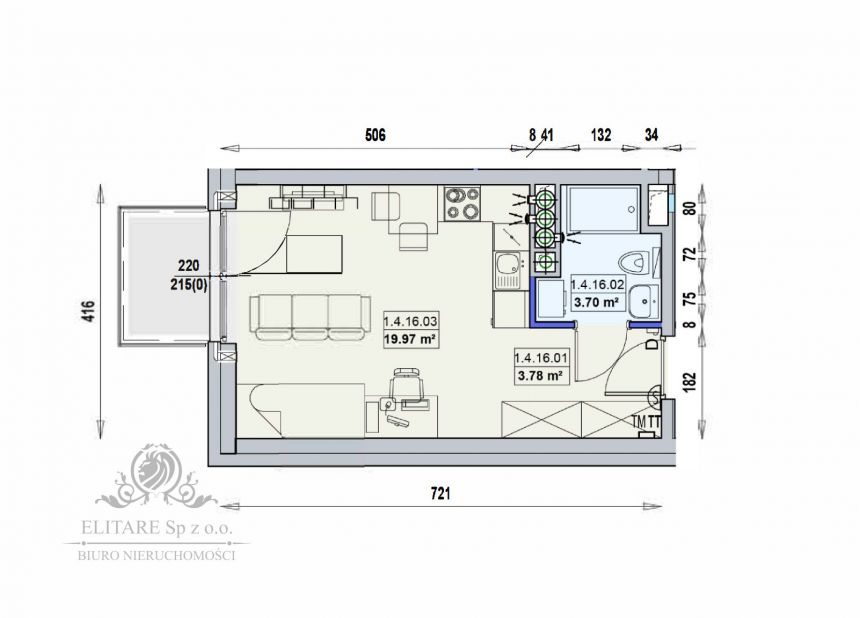 Mieszkanie 27,45m2 ,1 pok. w Centrum Wrocławia/Stare Miasto miniaturka 4