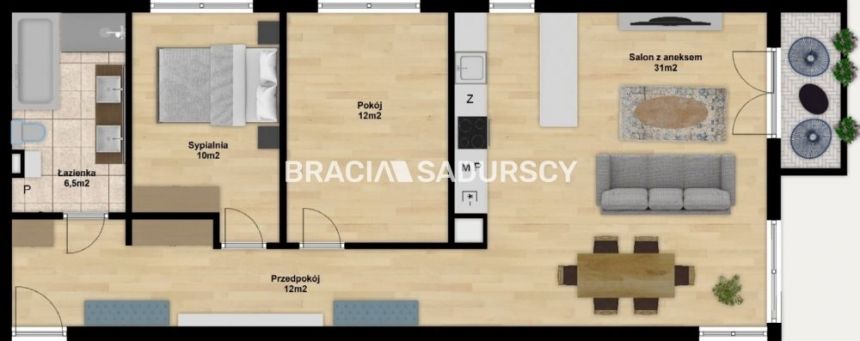 Gotowy Apartament typu LUX 4 pok Górka Narodowa miniaturka 21