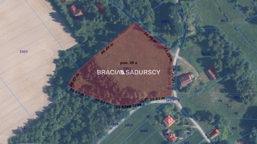 Działka budowlana 8900 m2 Poręba Żegoty miniaturka 4
