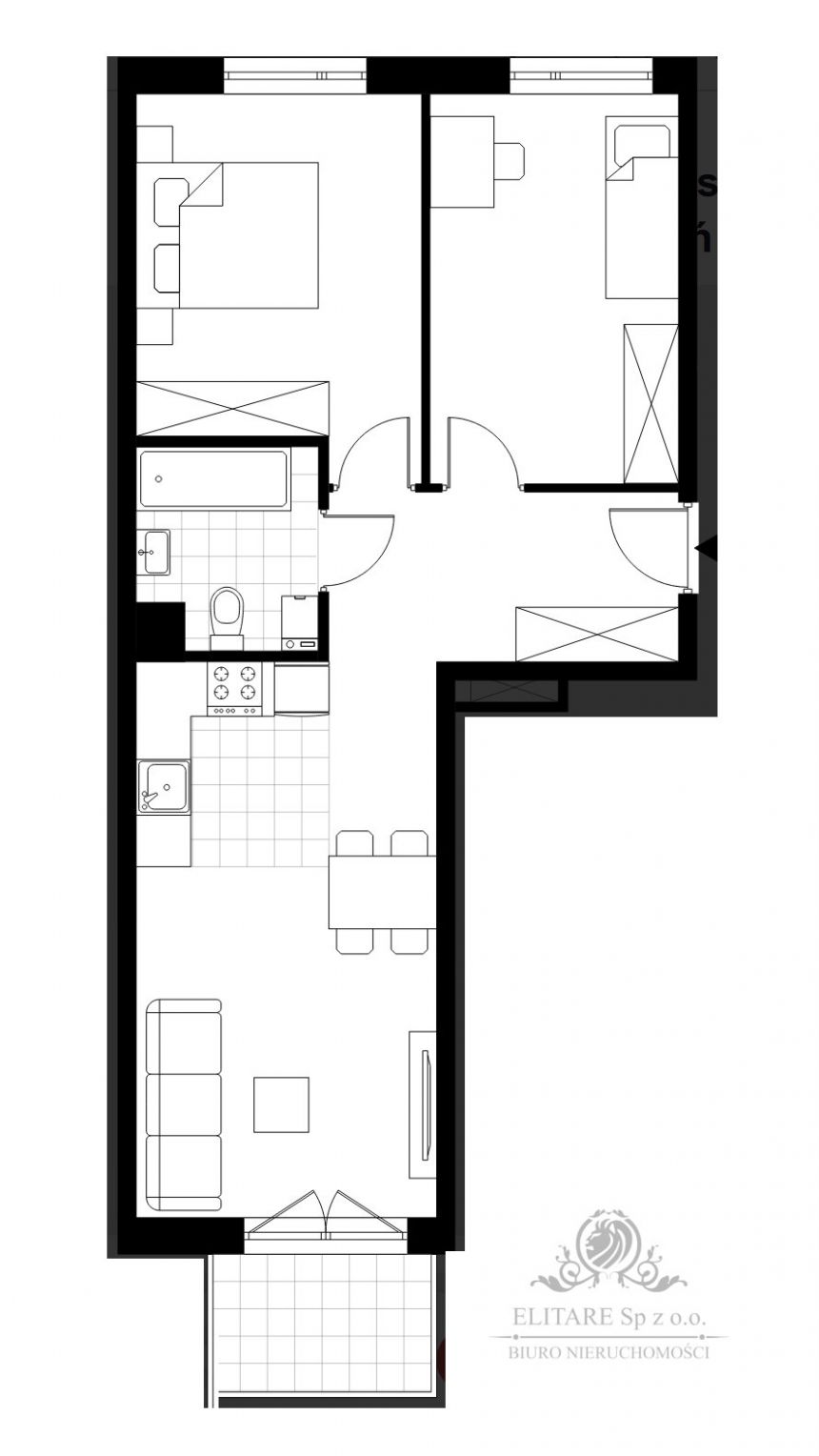 Mieszkanie 3pok, 56,91m2 z balkonem Krzyki, Brochów, Wrocław miniaturka 7