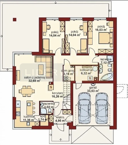 NOWOCZESNY Z GARAŻEM,4 POKOJE, DZIAŁKA 950 M2 miniaturka 3