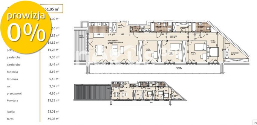 Apartament 5 pokoi, loggia, taras miniaturka 12