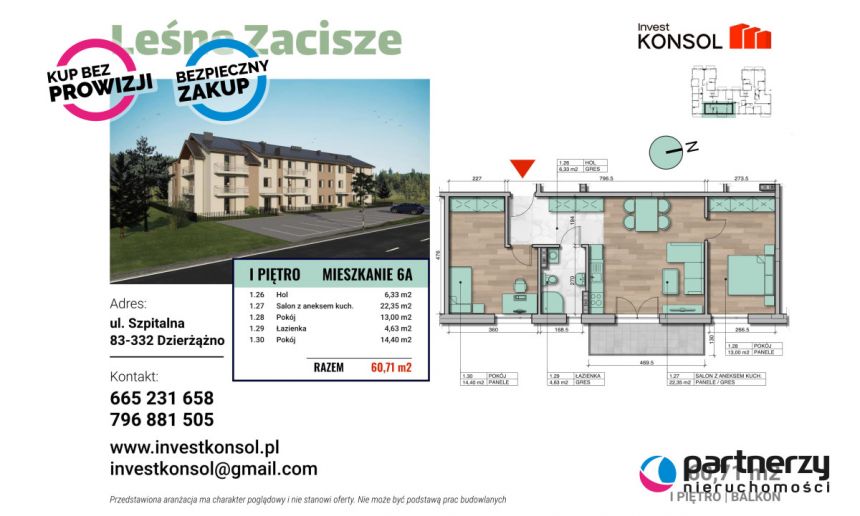 Dzierżążno, 479 000 zł, 60.71 m2, pietro 1, 2 - zdjęcie 1