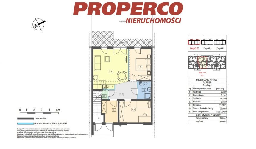 Nowe mieszkanie 3 pok, 62,66m2, KSM, Sandomierska miniaturka 19