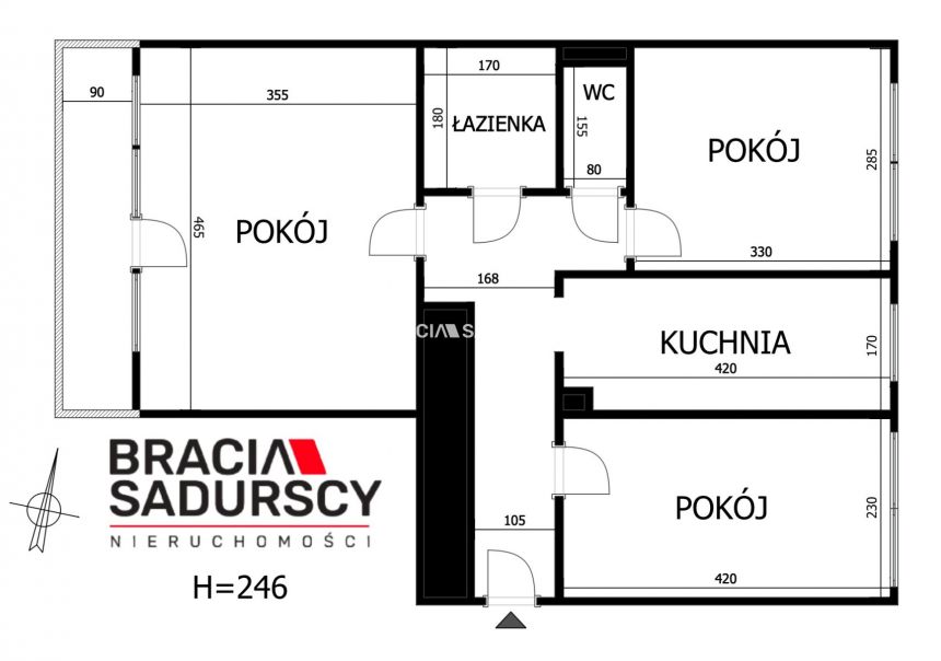 3-pokojowe mieszkanie z oddzielną kuchnią miniaturka 15