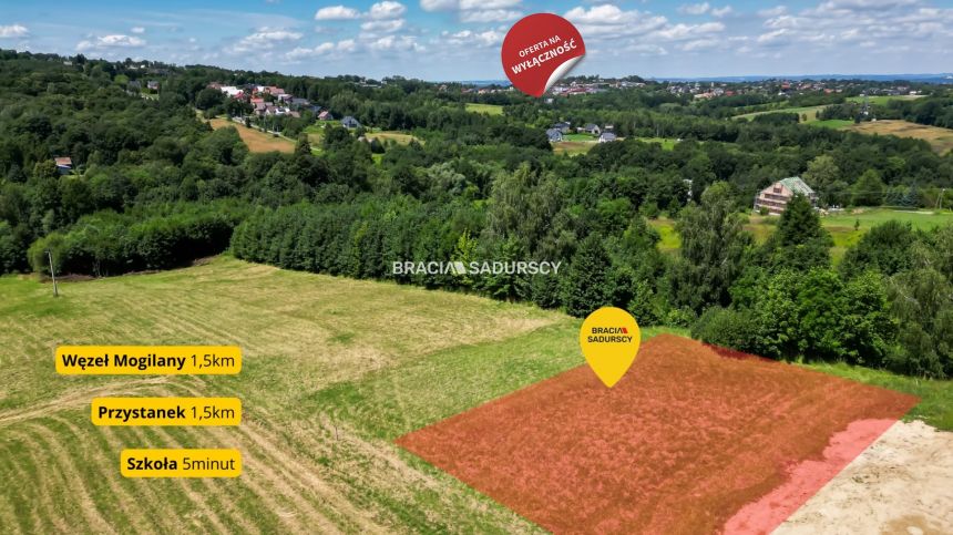 6 arów budowlanej, piękna panorama, Mogilany - zdjęcie 1
